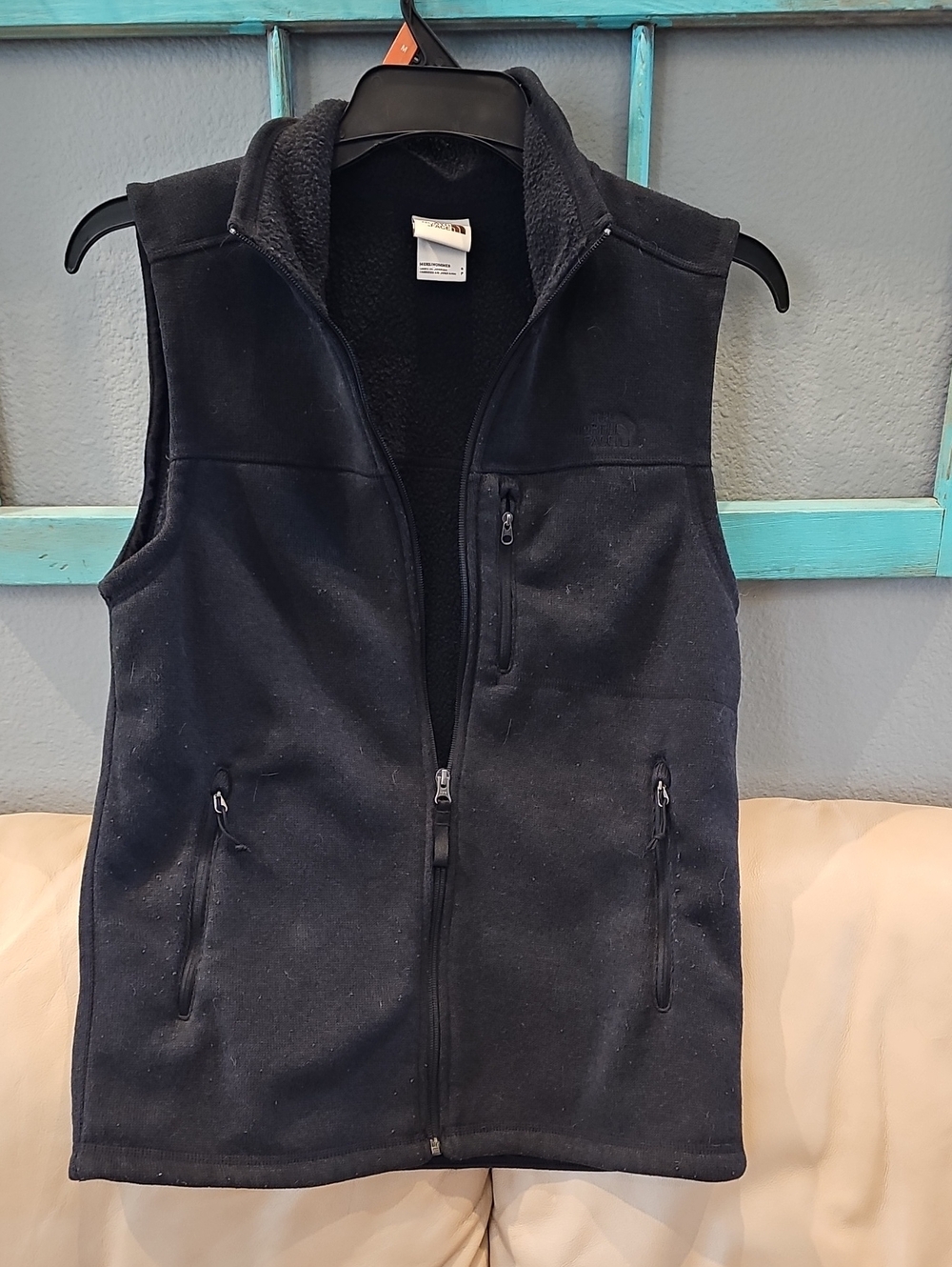 The North Face Men's Black Fleece Vest with Zipper Pockets